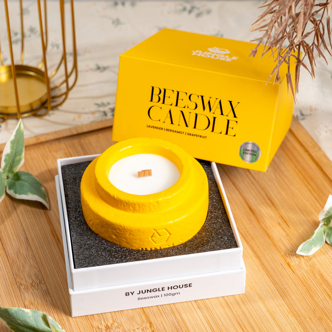 Beeswax Candle (100g) - Lavendar