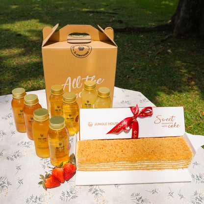 Russian Honey Cake Premium Gift Box (10 serves) + Super Immunity Honey Juice Pack